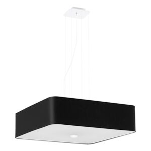 Čierne závesné svietidlo so skleneným tienidlom/s textilným tienidlom Kortez – Nice Lamps