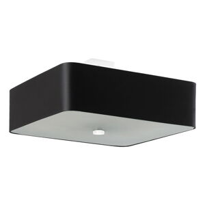 Čierne stropné svietidlo so skleneným tienidlom/s textilným tienidlom 45x45 cm Kortez – Nice Lamps