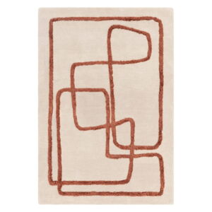 Ručne tkaný vlnený koberec v tehlovej farbe/krémovobiely 120x170 cm Matrix – Asiatic Carpets