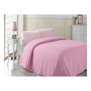Ružová ľahká prikrývka cez posteľ Pembe, 200 x 230 cm