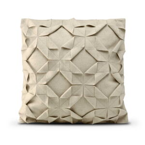 Béžová vlnená obliečka na vankúš HF Living Felt Origami, 50 × 50 cm