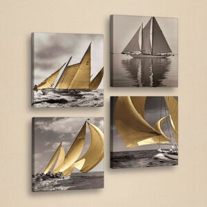 Dekoratívny viacdielny obraz Boats, 33 × 33 cm
