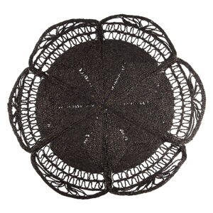 Čierny okrúhly koberec ø 150 cm Flower - Jardin d'Ulysse