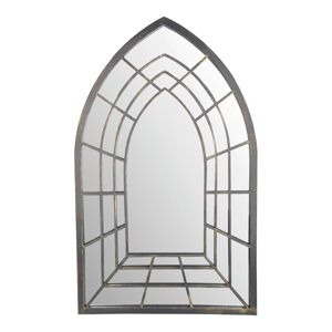 Sivé nástenné zrkadlo s kovovým rámom Esschert Design Rustic
