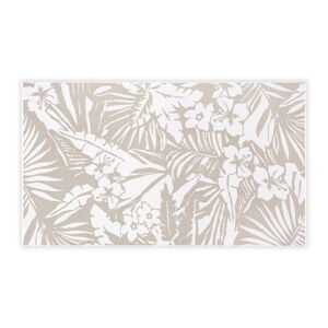 Béžovo-biela bavlnená kúpeľňová predložka Foutastic Floral, 100 x 180 cm