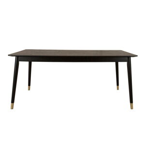 Čierny jedálenský stôl z kaučukového dreva Canett Nelly, 180 x 90 cm