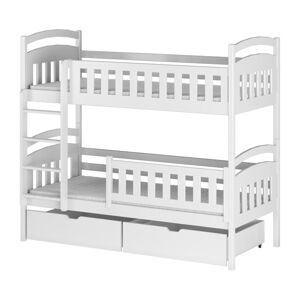 Biela poschodová detská posteľ s úložným priestorom 70x160 cm Ignas - Lano Meble