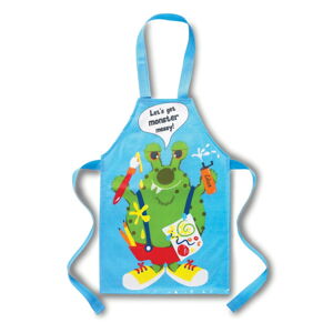 Modrá bavlnená detská zástera Cooksmart ® Monster