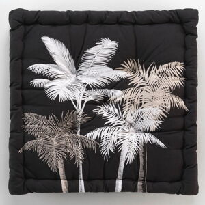 Biely/čierny sedací vak Ethno Palm – douceur d'intérieur