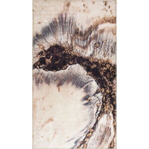 Krémovo-hnedý prateľný koberec 80x50 cm - Vitaus