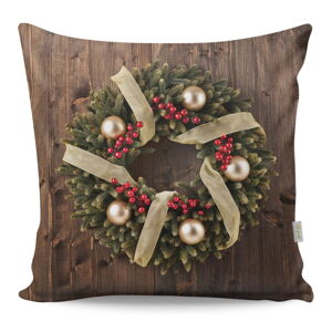 Hnedý vankúš Wreath, 43  ×  43 cm