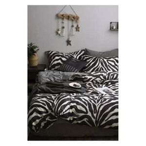 Čiernobiele bavlnené obliečky na dvojlôžko/predĺžené s plachtou 200x220 cm - Mila Home