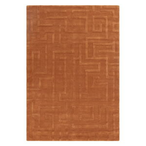 V tehlovej farbe vlnený koberec 200x290 cm Maze – Asiatic Carpets