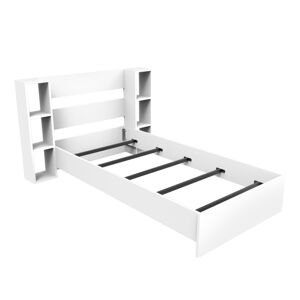 Biela jednolôžková posteľ s úložným priestorom 90x190 cm Smart – Kalune Design