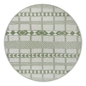 Zeleno-béžový vonkajší koberec Ragami Madrid, ø 120 cm