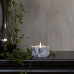 Sivo-biela betónová LED sviečka Star Trading Flamme Marble, výška 7,5 cm