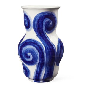 Modrá ručne maľovaná váza z kameniny Tulle – Kähler Design