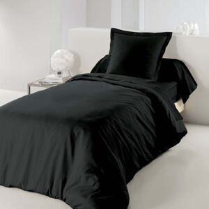 Čierne bavlnené obliečky na jednolôžko 140x200 cm Lina – douceur d'intérieur