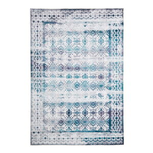 Svetlomodrý koberec Floorita Kilim Ivory Aqua, 120 × 180 cm
