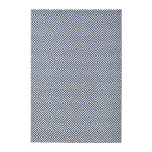 Modrý vonkajší koberec NORTHRUGS Karo, 140 x 200 cm