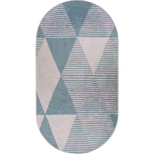 Modrý umývateľný koberec 80x120 cm Oval – Vitaus