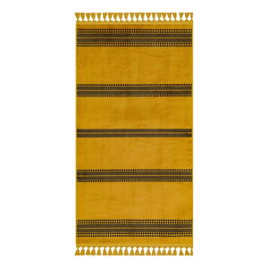 Žltý umývateľný koberec behúň 300x100 cm - Vitaus