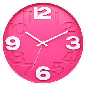 Ružové nástenné hodiny Postershop Matt, ø 30 cm