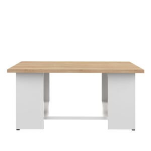 Biely konferenčný stolík s doskou v dekore duba 67x67 cm Square - TemaHome