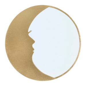 Nástenné zrkadlo s detailmi v zlatej farbe Mauro Ferretti Moon, ø 72,5 cm
