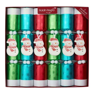 Vianočné crackery v sade 6 ks Racing Snowman - Robin Reed