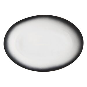 Bielo-čierny keramický oválny tanier Maxwell & Williams Caviar, 35 x 25 cm