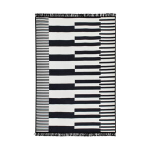 Čierno-biely obojstranný koberec Klotho, 80 × 150 cm