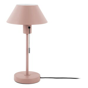 Svetlo ružová stolná lampa s kovovým tienidlom (výška 36 cm) Office Retro - Leitmotiv