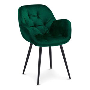 Zelené zamatové jedálenské stoličky v súprave 2 ks Salina – Furnhouse