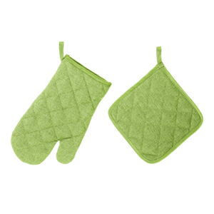 Set limetkovo-zelenej chňapky a rukavice Unimasa