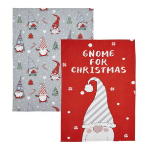 Bavlnené utierky v súprave 2 ks s vianočným motívom 50x70 cm Gnomes - Catherine Lansfield