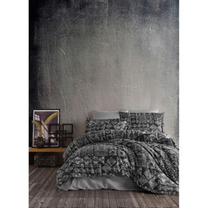 Čierne posteľné obliečky z bavlneného saténu Primacasa by Türkiz Route, 155 x 220 cm