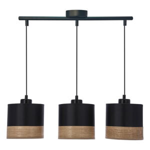 Čierne závesné svietidlo s textilným tienidlom ø 15 cm Porto – Candellux Lighting