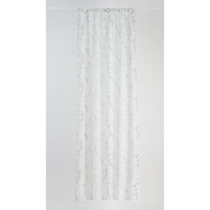 Krémovobiela/tyrkysovomodrá záclona 140x260 cm Mizar – Mendola Fabrics