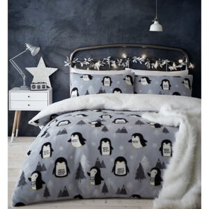 Mikroplyšové obliečky s motívom tučniaka Catherine Lansfield, 200 x 200 cm