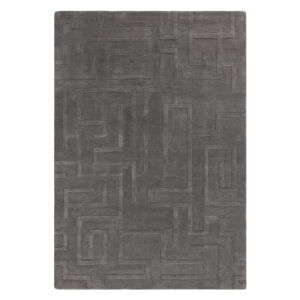 Antracitovosivý vlnený koberec 200x290 cm Maze – Asiatic Carpets