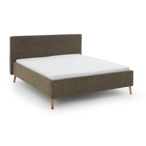 Tmavozelená čalúnená dvojlôžková posteľ s úložným priestorom s roštom 160x200 cm Riva – Meise Möbel