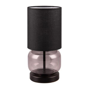 Čierna/fialová stolová lampa s textilným tienidlom (výška  28,5 cm) Elio – Trio