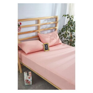 Ružová napínacia bavlnená plachta 160x200 cm – Mila Home