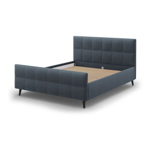 Modrosivá čalúnená dvojlôžková posteľ s roštom 180x200 cm Gigi - Micadoni Home