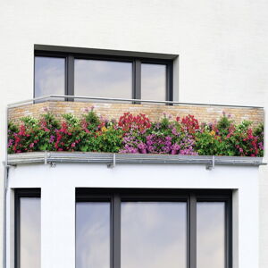 Plastová balkónová zástena 500x85 cm Flowers - Maximex