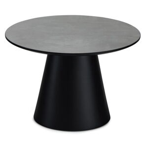 Čierny/tmavosivý konferenčný stolík s doskou v dekore mramoru ø 60 cm Tango – Furnhouse