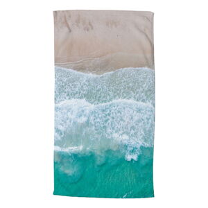 Béžová/tyrkysovomodrá plážová osuška 100x180 cm – Good Morning