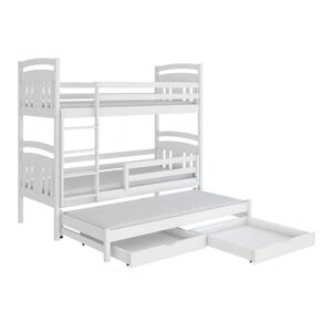 Biela poschodová detská posteľ s úložným priestorom 80x180 cm Igor - Lano Meble