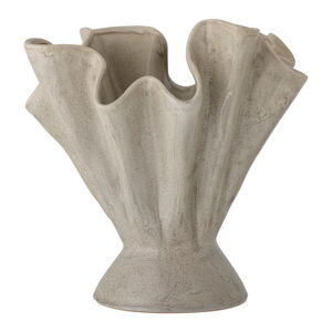 Béžová kameninová ručne vyrobená váza Plier – Bloomingville